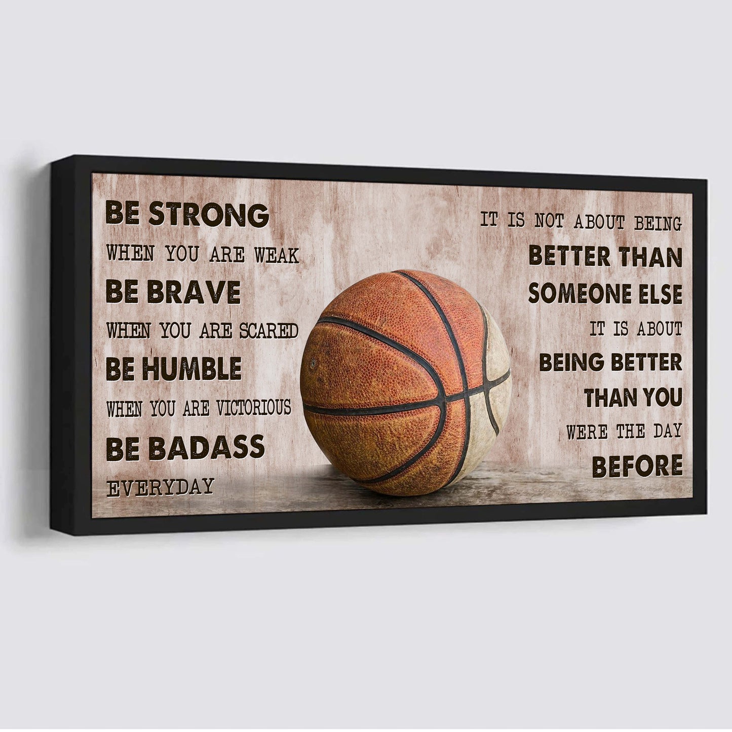CourtKings™ Motivation Poster | It Is Not About Being Better Than Someone Else - Be Strong When You Are Weak