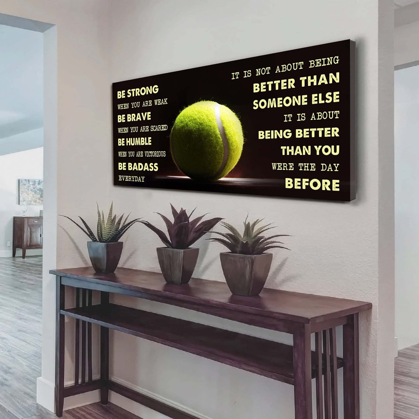 CourtKings™ Motivation Poster | It Is Not About Being Better Than Someone Else - Be Strong When You Are Weak