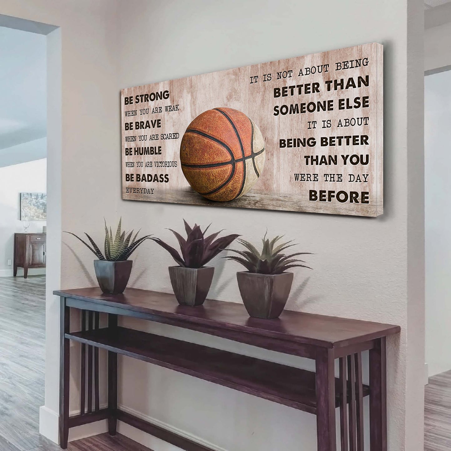 CourtKings™ Motivation Poster | It Is Not About Being Better Than Someone Else - Be Strong When You Are Weak