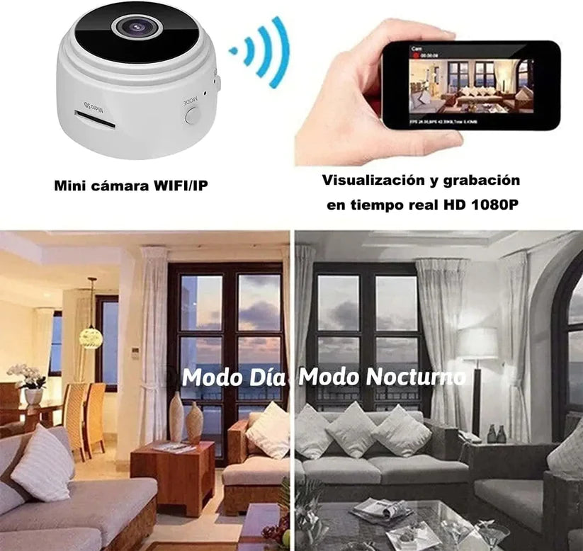 MINI MAX© WIRELESS WIRELESS WIRELESS WIDE SPY CAMERA with WiFi and HD Recording