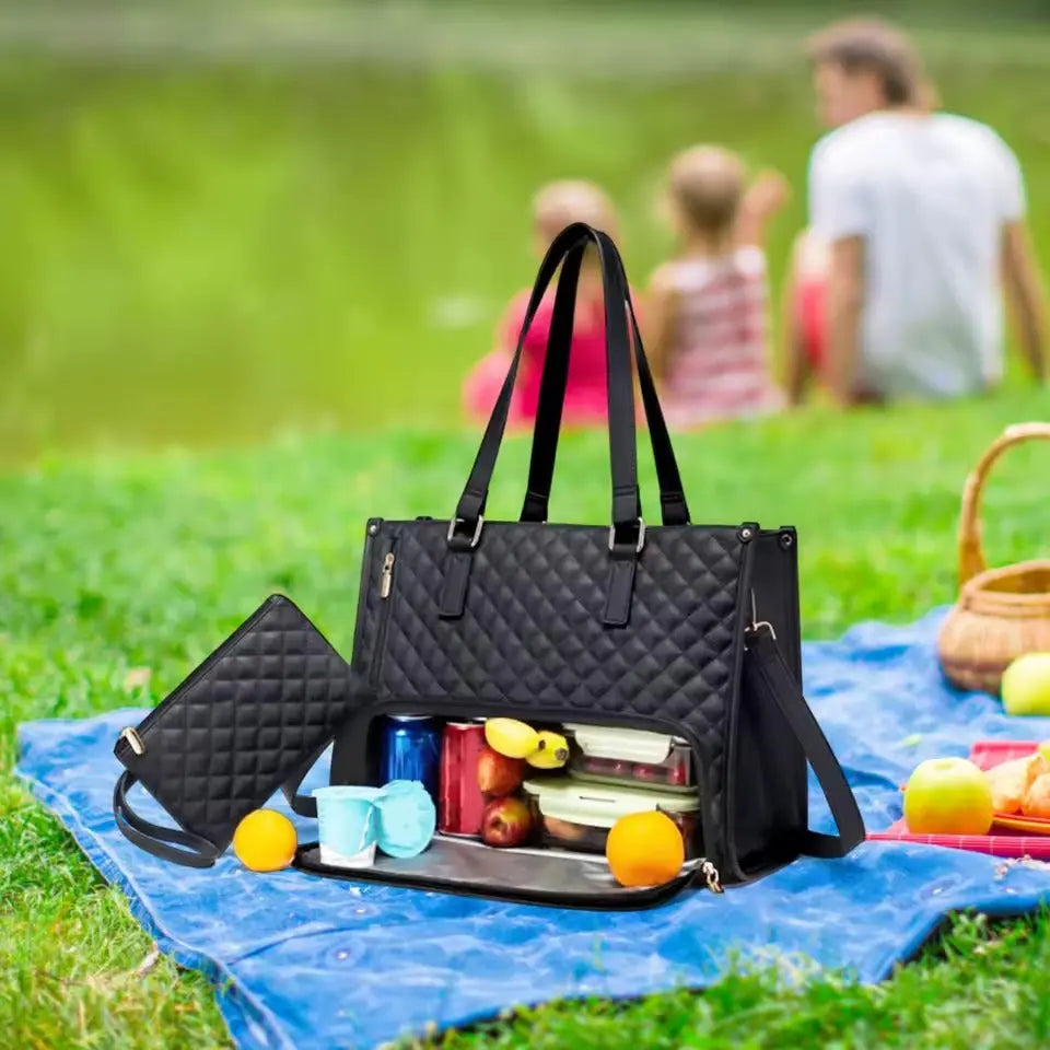 2-in-1 insulated bag with laptop compartment – stylish & practical for work and everyday life