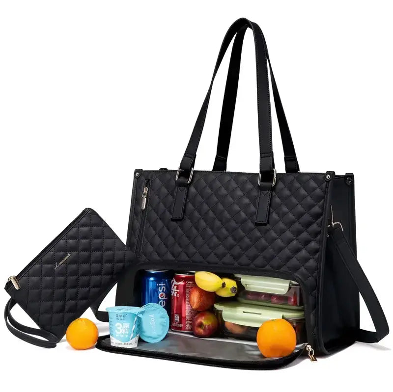 2-in-1 insulated bag with laptop compartment – stylish & practical for work and everyday life