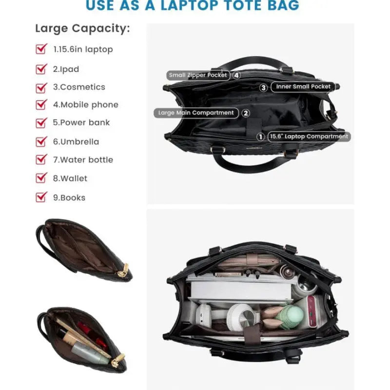 2-in-1 insulated bag with laptop compartment – stylish & practical for work and everyday life