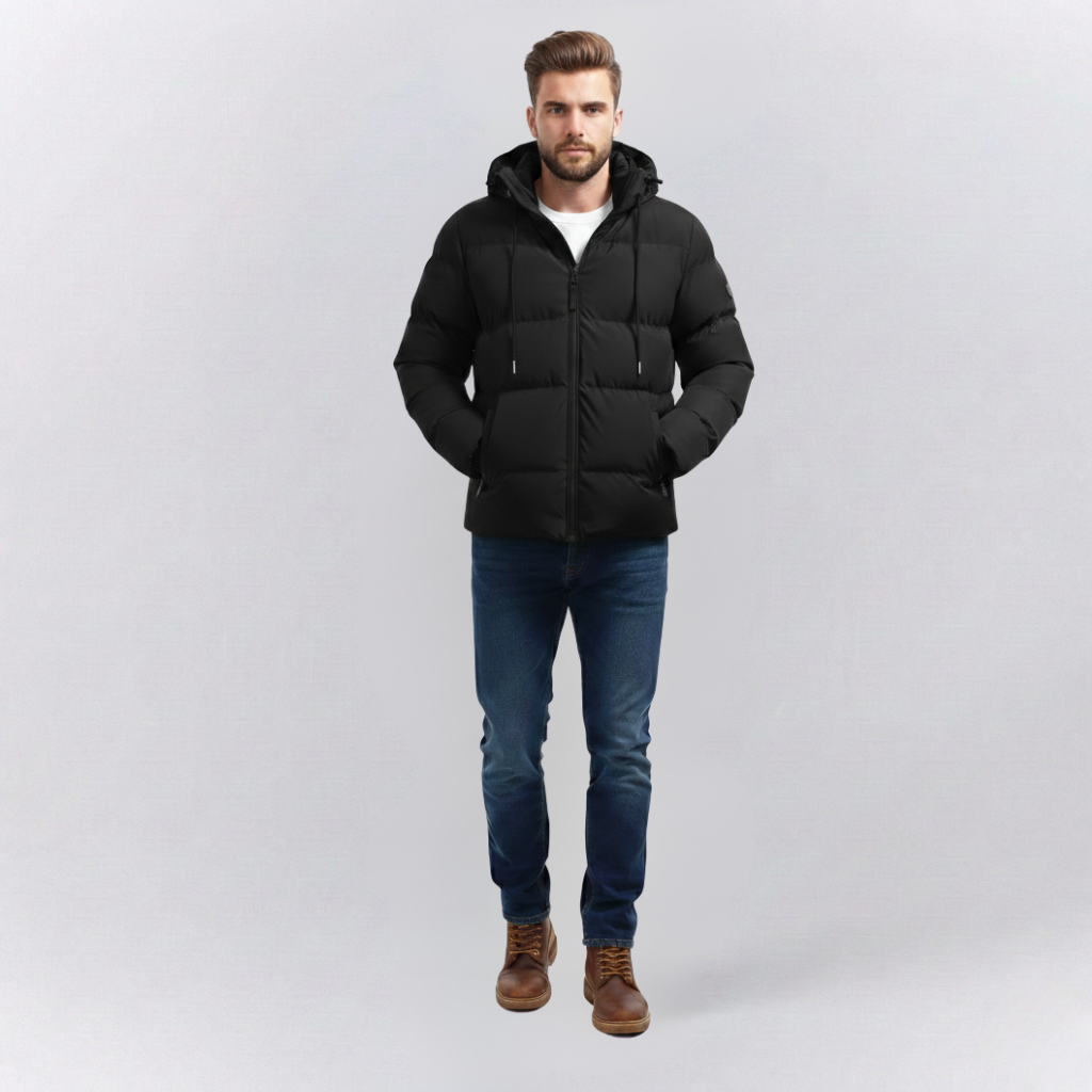 Oscar Hooded Quilted Puffer Jacket | Drawstring Zipper Pockets Jacket