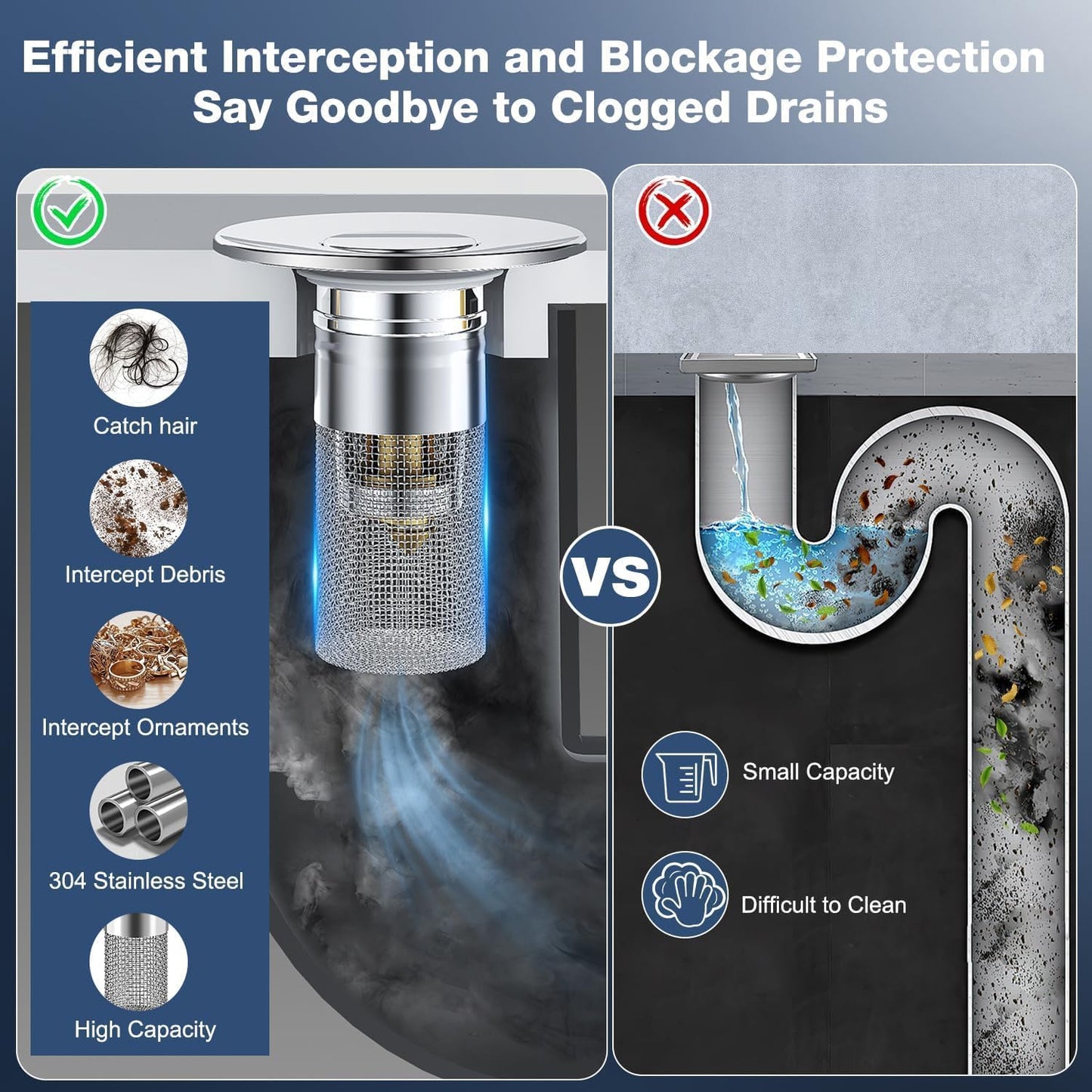 Filter – Keep your sink clear with no plumber needed!