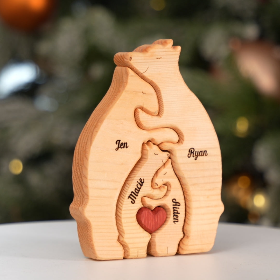 HeartHug™ | Personalized Wooden Bear Art Puzzle - We Are One