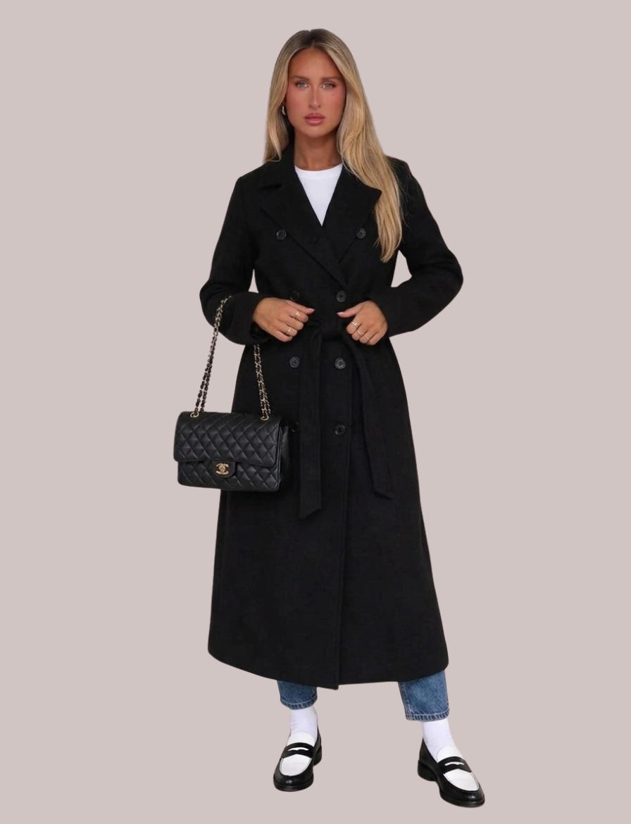 Addison Classic Trench Coat | Belted Long Sleeve Coat