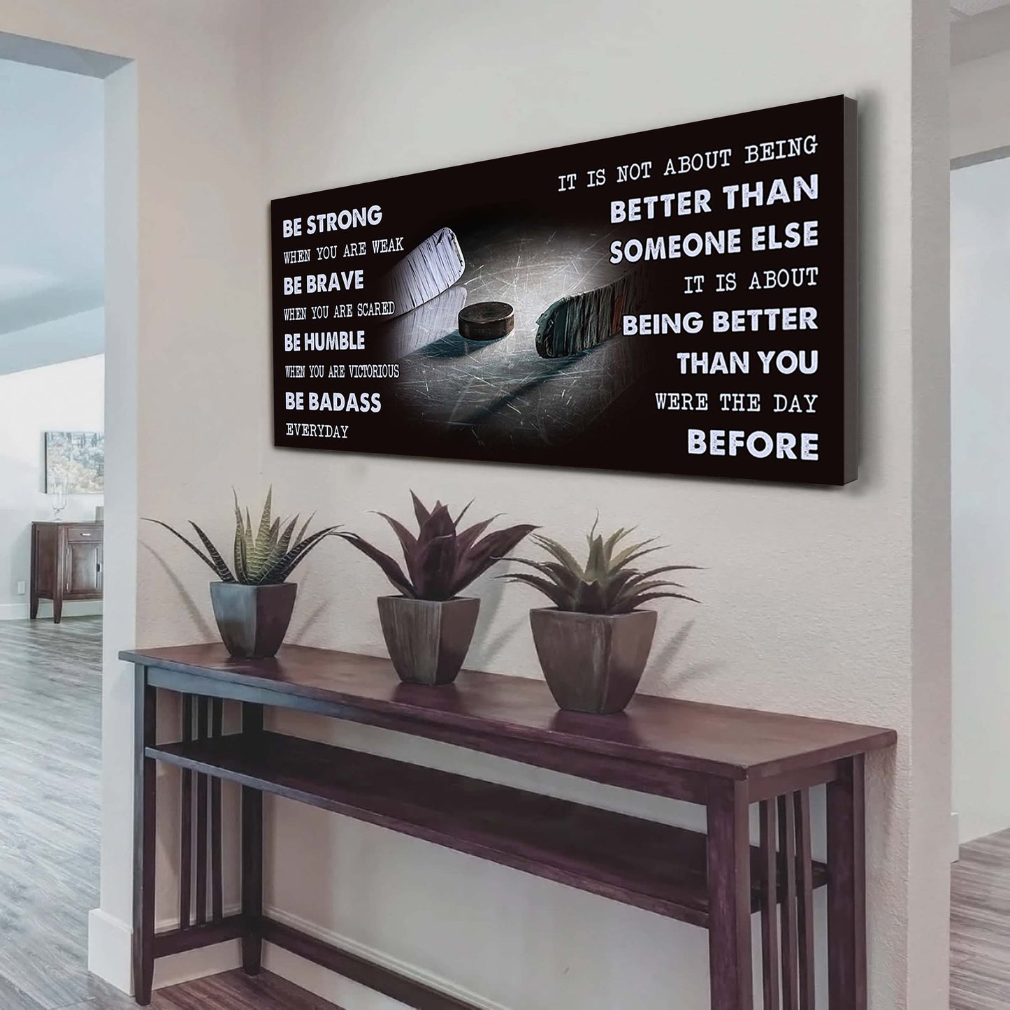 CourtKings™ Motivation Poster | It Is Not About Being Better Than Someone Else - Be Strong When You Are Weak