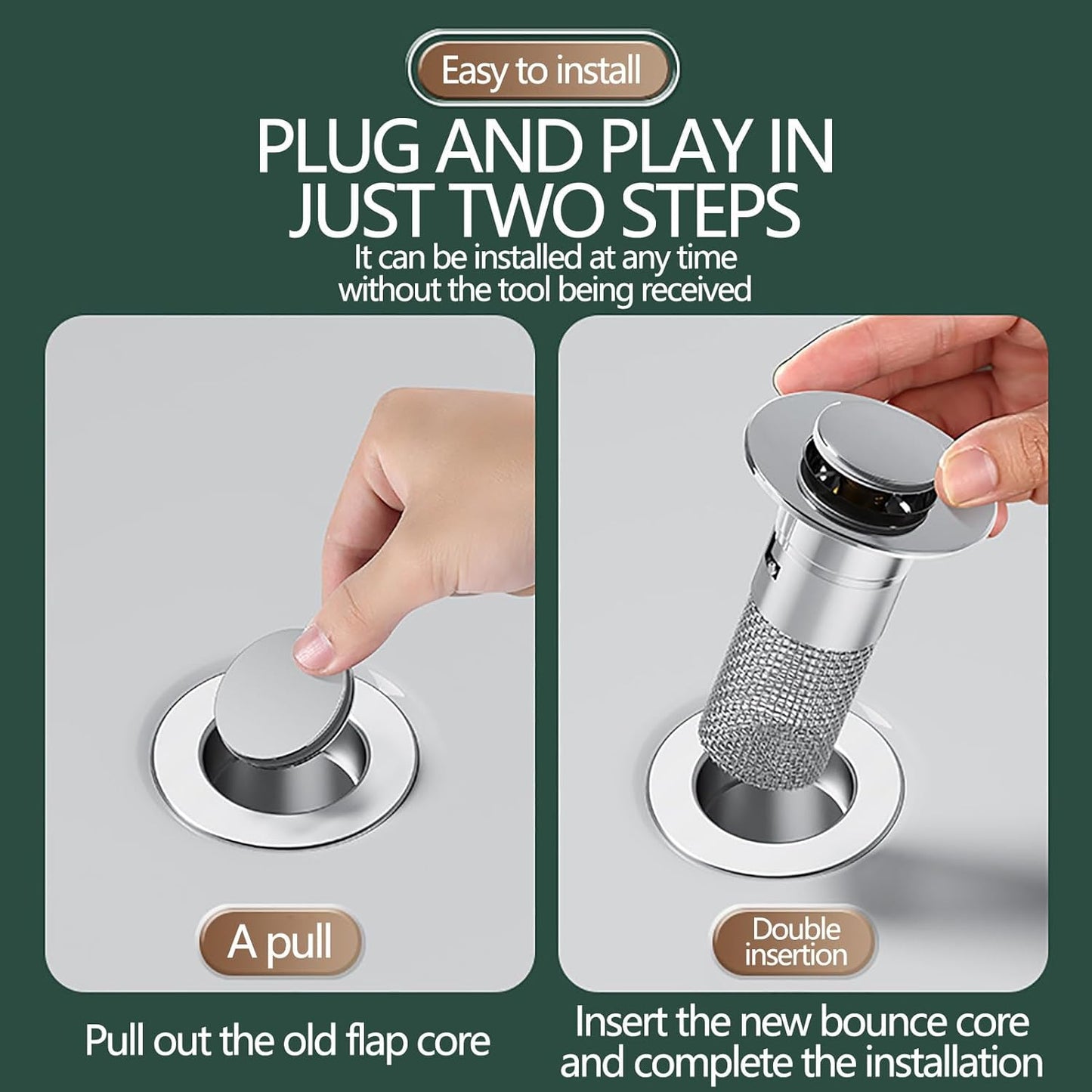 Filter – Keep your sink clear with no plumber needed!