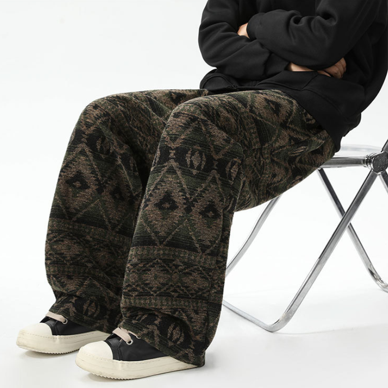 Timothy Aztec Joggers | Relaxed-Fit Wide-Leg Joggers with Traditional Aztec Print