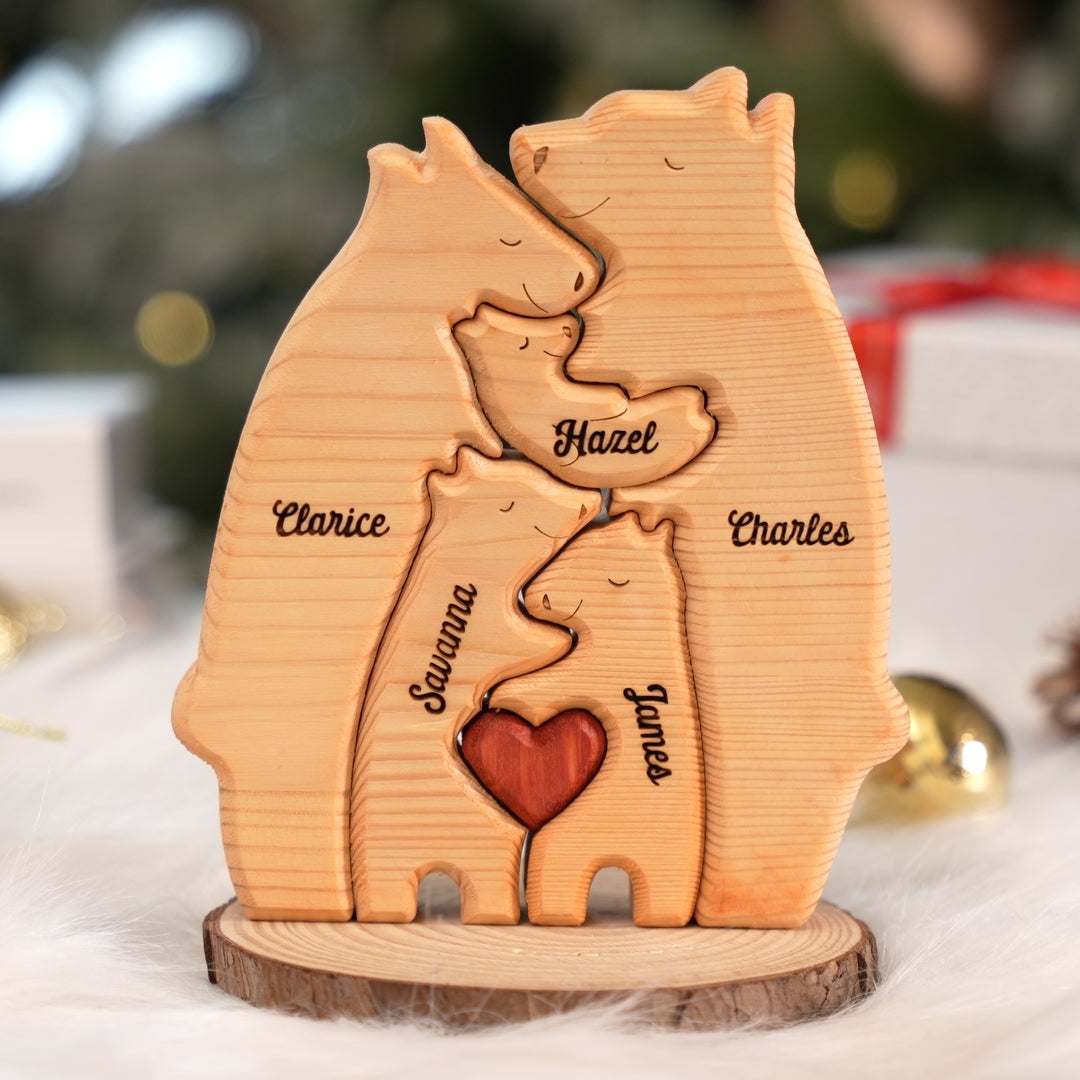 HeartHug™ | Personalized Wooden Bear Art Puzzle - We Are One
