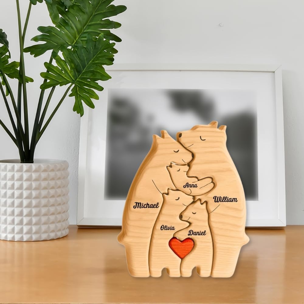 HeartHug™ | Personalized Wooden Bear Art Puzzle - We Are One