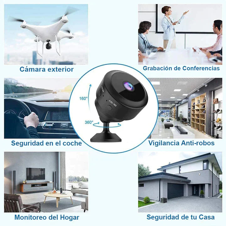 MINI MAX© WIRELESS WIRELESS WIRELESS WIDE SPY CAMERA with WiFi and HD Recording