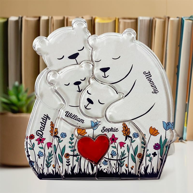 HeartHug™ | Personalized Wooden Bear Art Puzzle - We Are One