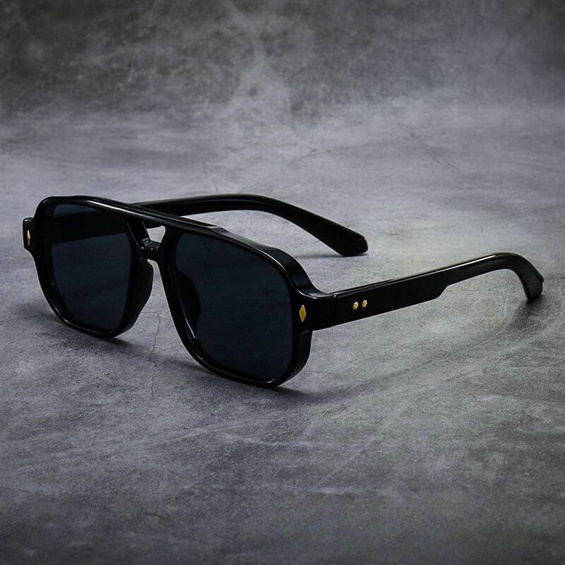 Bold Oversized Acetate Sunglasses with Double Bridge and Sculpted Frame