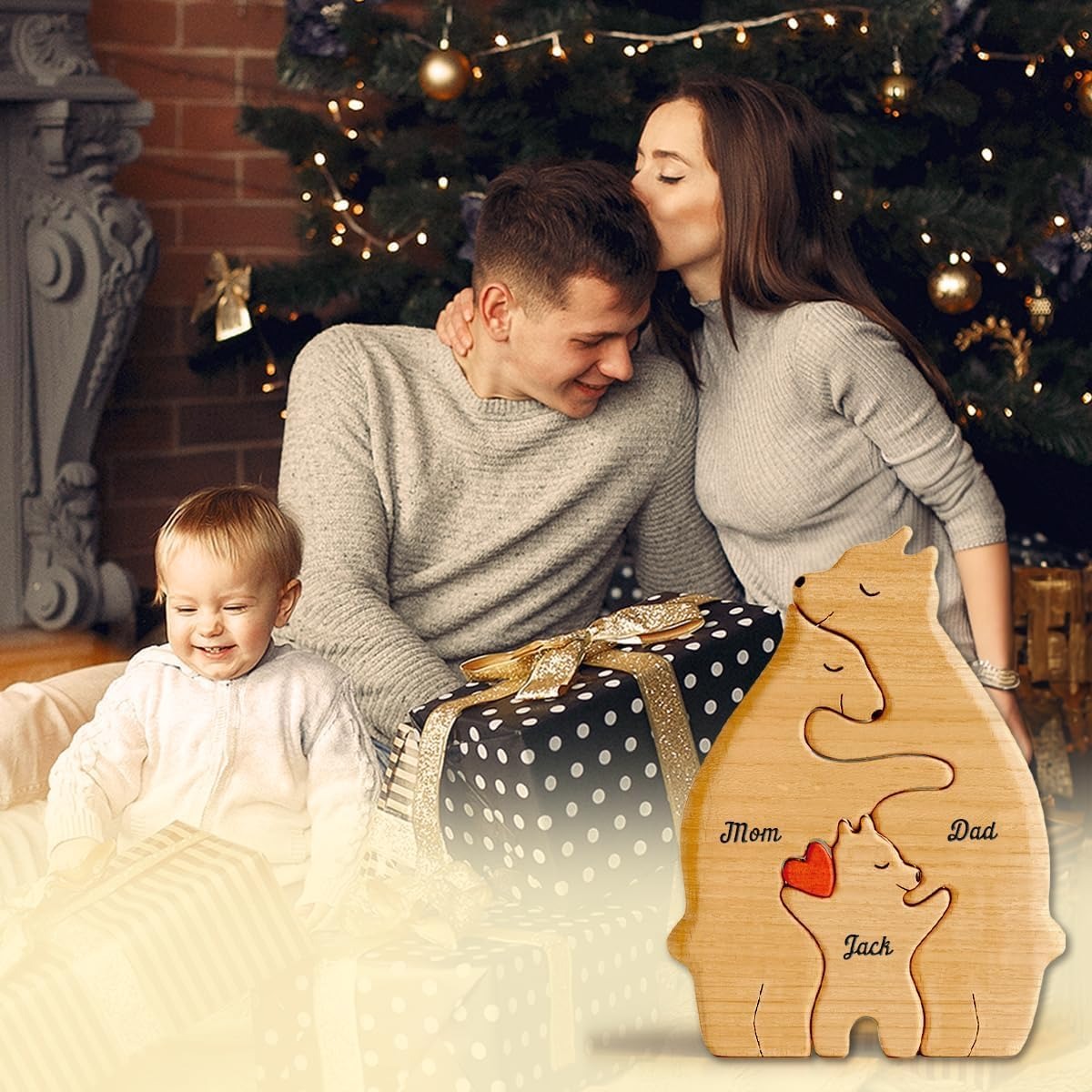 HeartHug™ | Personalized Wooden Bear Art Puzzle - We Are One