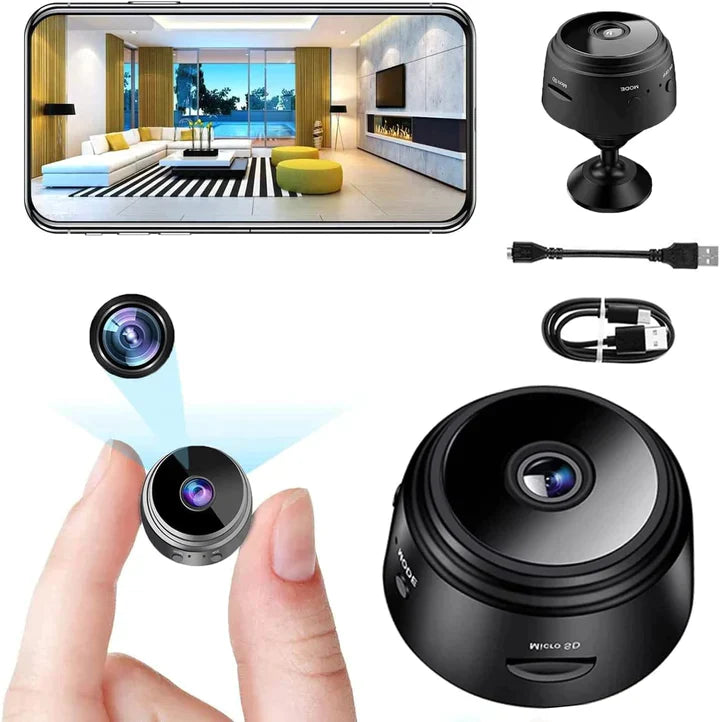 MINI MAX© WIRELESS WIRELESS WIRELESS WIDE SPY CAMERA with WiFi and HD Recording