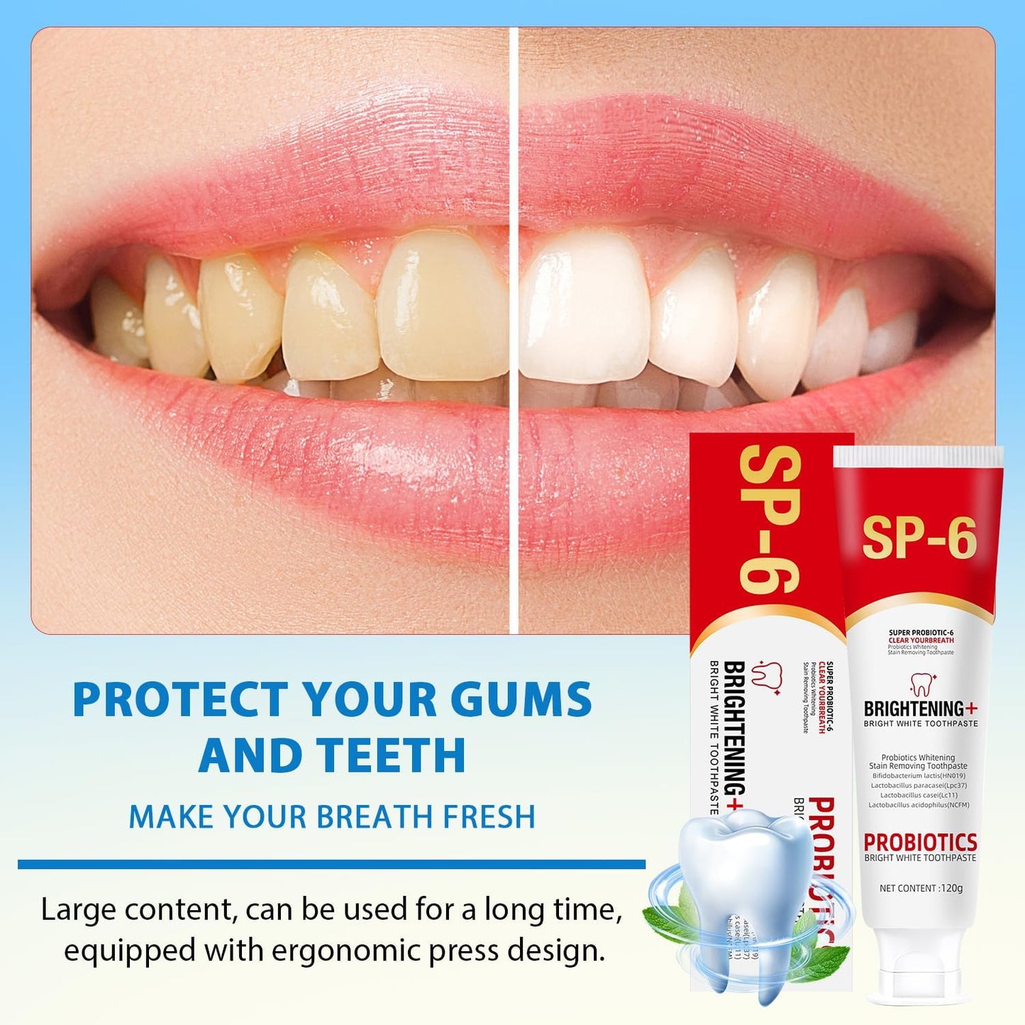 1+1 FREE | ProBrite™ Super Probiotic-6 Toothpaste