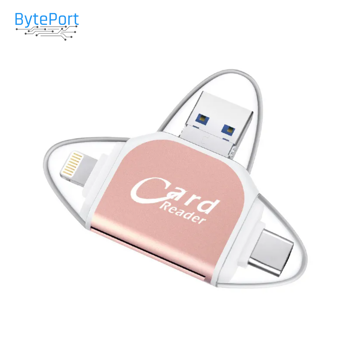 BytePort 4-in-1 SD card reader - USB-C & USB 3.0