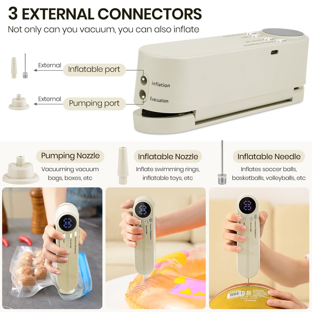 3-in-1 cordless mini vacuum sealer – keep food fresh & more