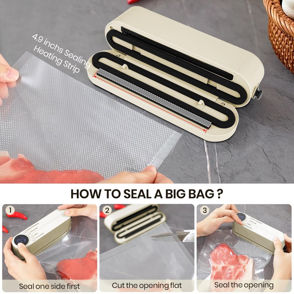 3-in-1 cordless mini vacuum sealer – keep food fresh & more