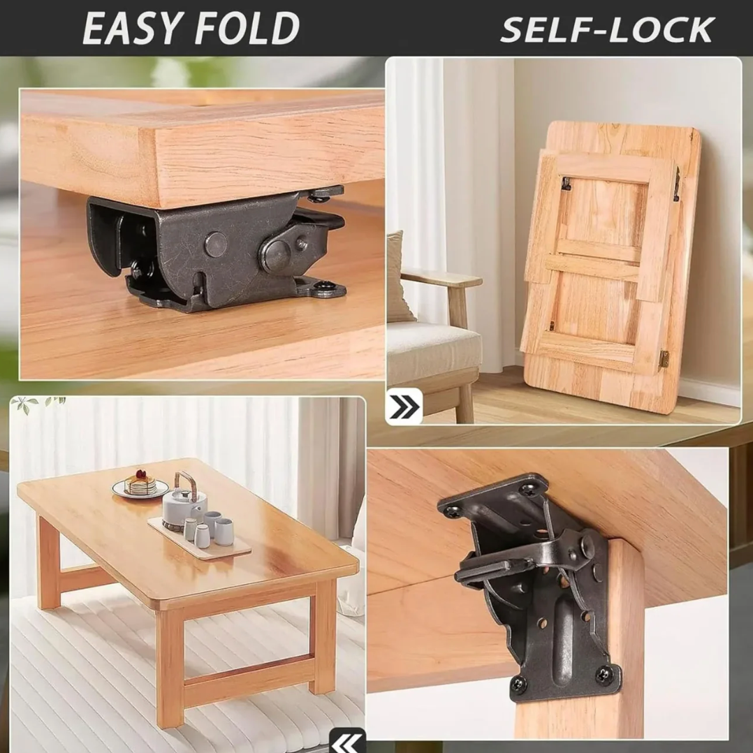 FlexiFix™ | 90-degree self-locking folding steel furniture hinges (x2)