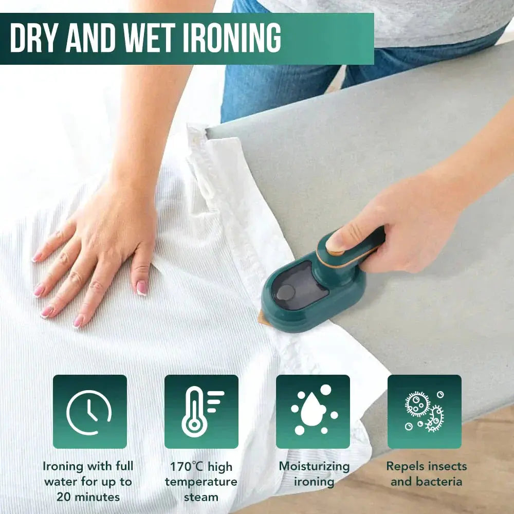 Compact 2-in-1 mini steam iron for effortless ironing