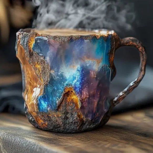 Mineral crystal cup with elegant natural stone look