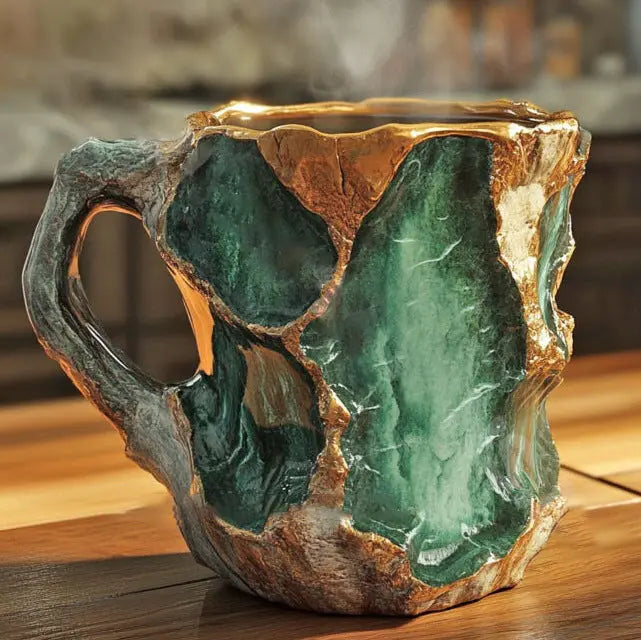 Mineral crystal cup with elegant natural stone look