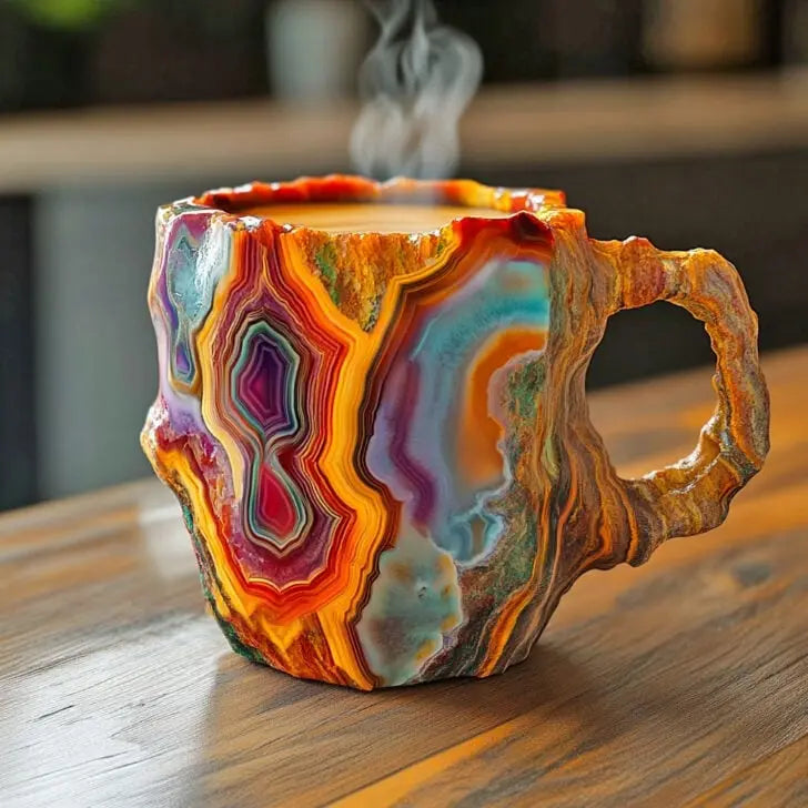 Mineral crystal cup with elegant natural stone look
