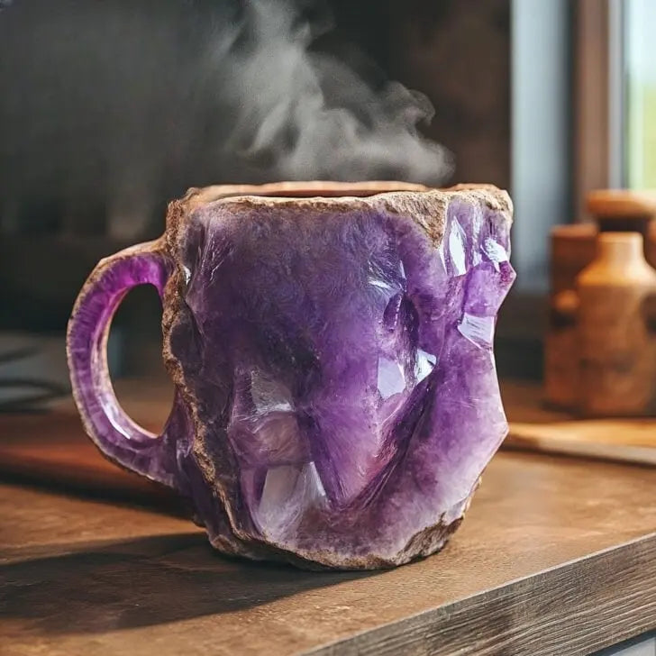 Mineral crystal cup with elegant natural stone look