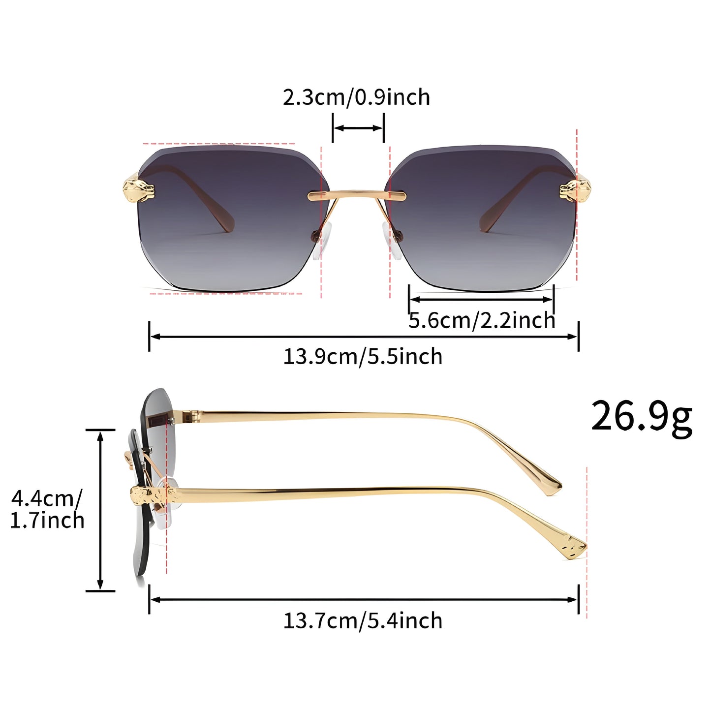 Coast Rimless Sunglasses