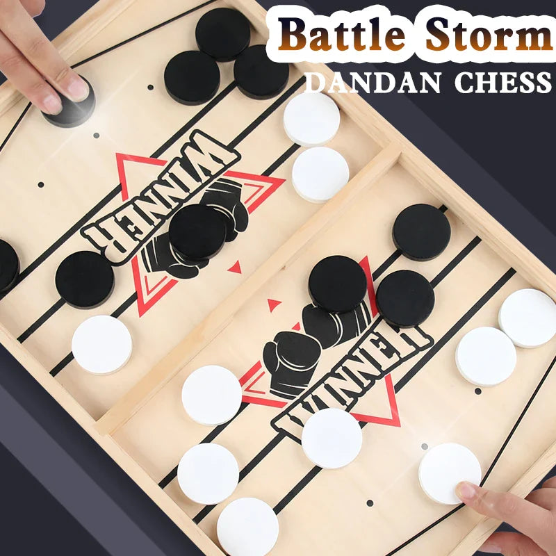 Two-player bouncing wooden chess game Interactive parent-child game Puzzle game on the desktop