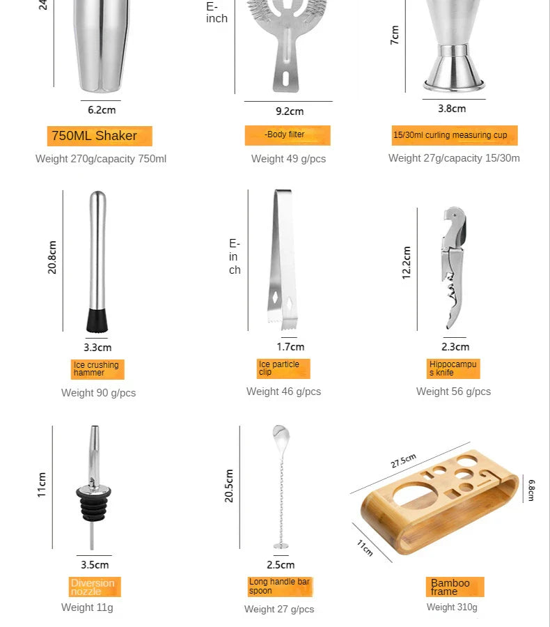 Stirré Elite Cocktail Set – Luxury Metallic Bar Kit Essentials