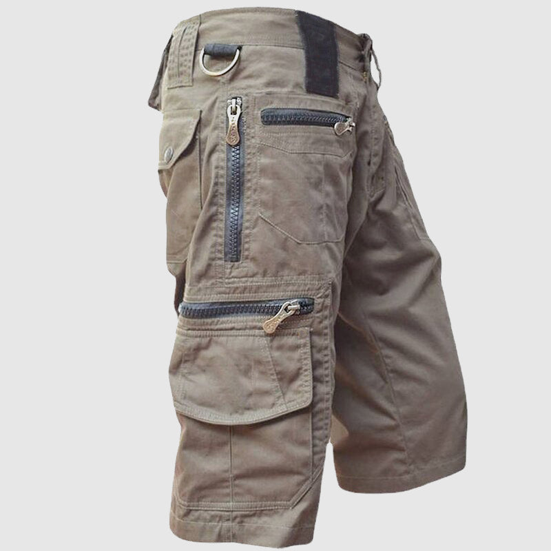 Theodore Willow Relaxed Cargo Shorts with Tactical Zip Detailing