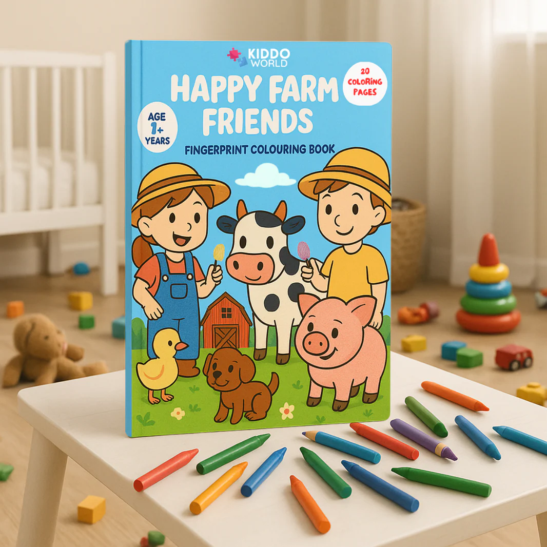 Water Coloring Book – Farm Animals, Water Painting, Reusable (8 Pages, 6–24 Months)