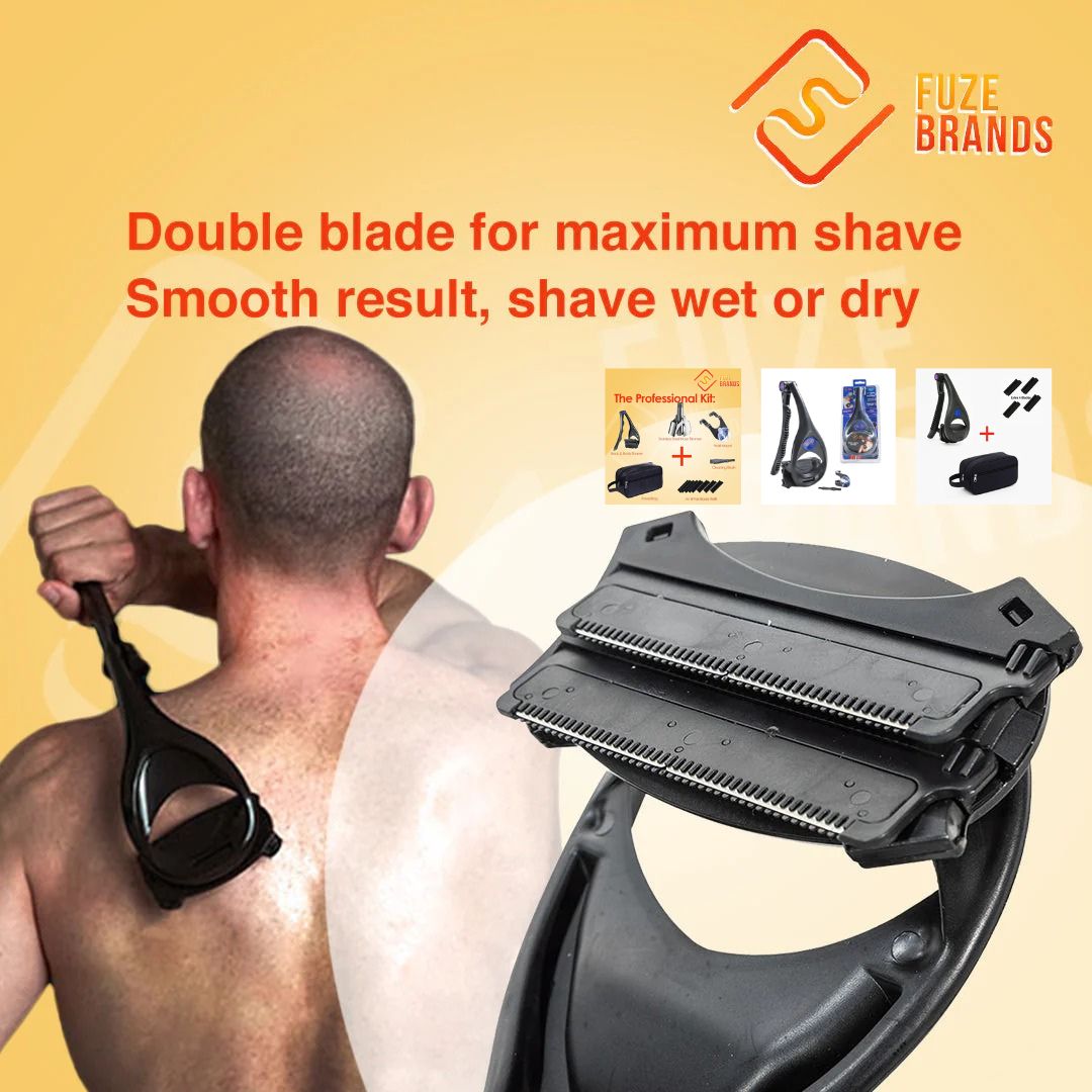 MachoGlide™ Back & Body Shaver | Pain-Free Wet/Dry Grooming with Extra-Long Foldable Handle