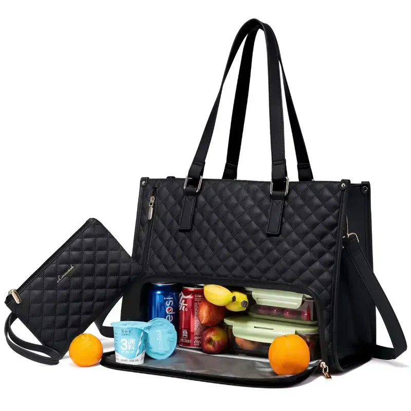 2-in-1 Elegant bag with insulated food compartment