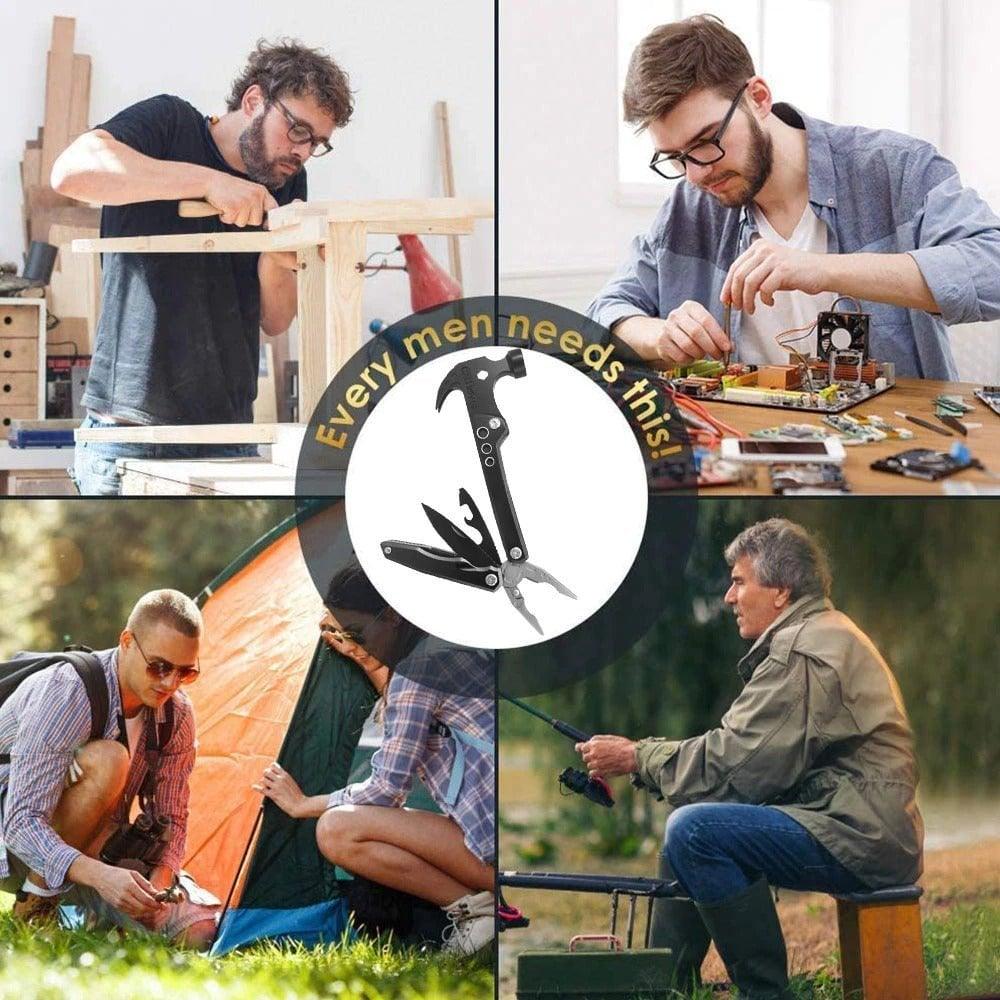 Multifunctional 14 in 1 Stainless Steel Hammer, be ready for any task.