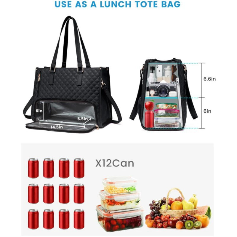 2-in-1 Elegant bag with insulated food compartment