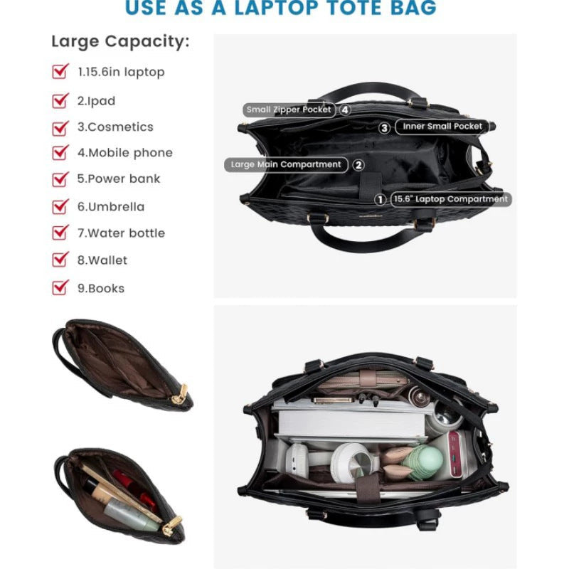 2-in-1 Elegant bag with insulated food compartment