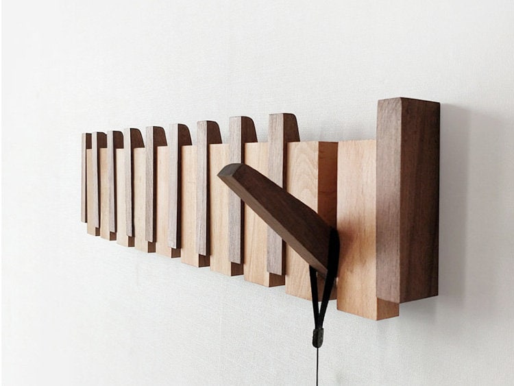 Wooden piano coat rack