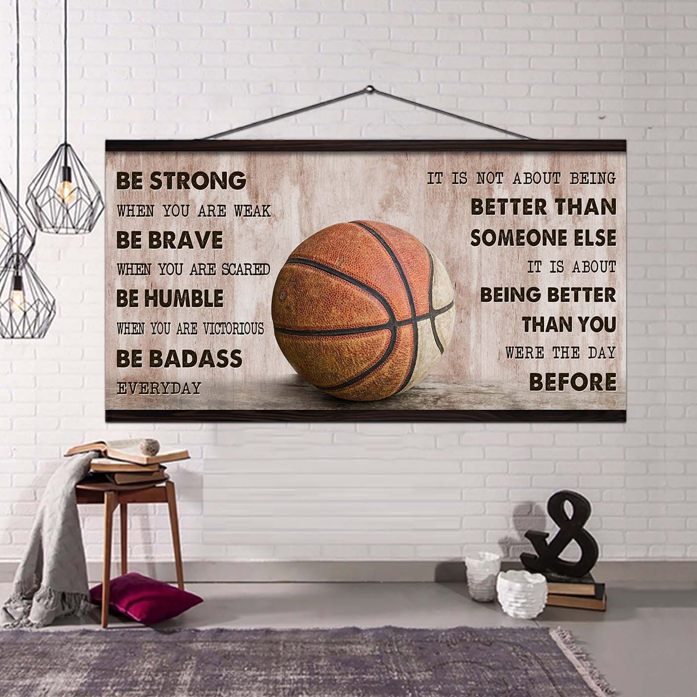 CourtKings™ Motivation Poster | It Is Not About Being Better Than Someone Else - Be Strong When You Are Weak