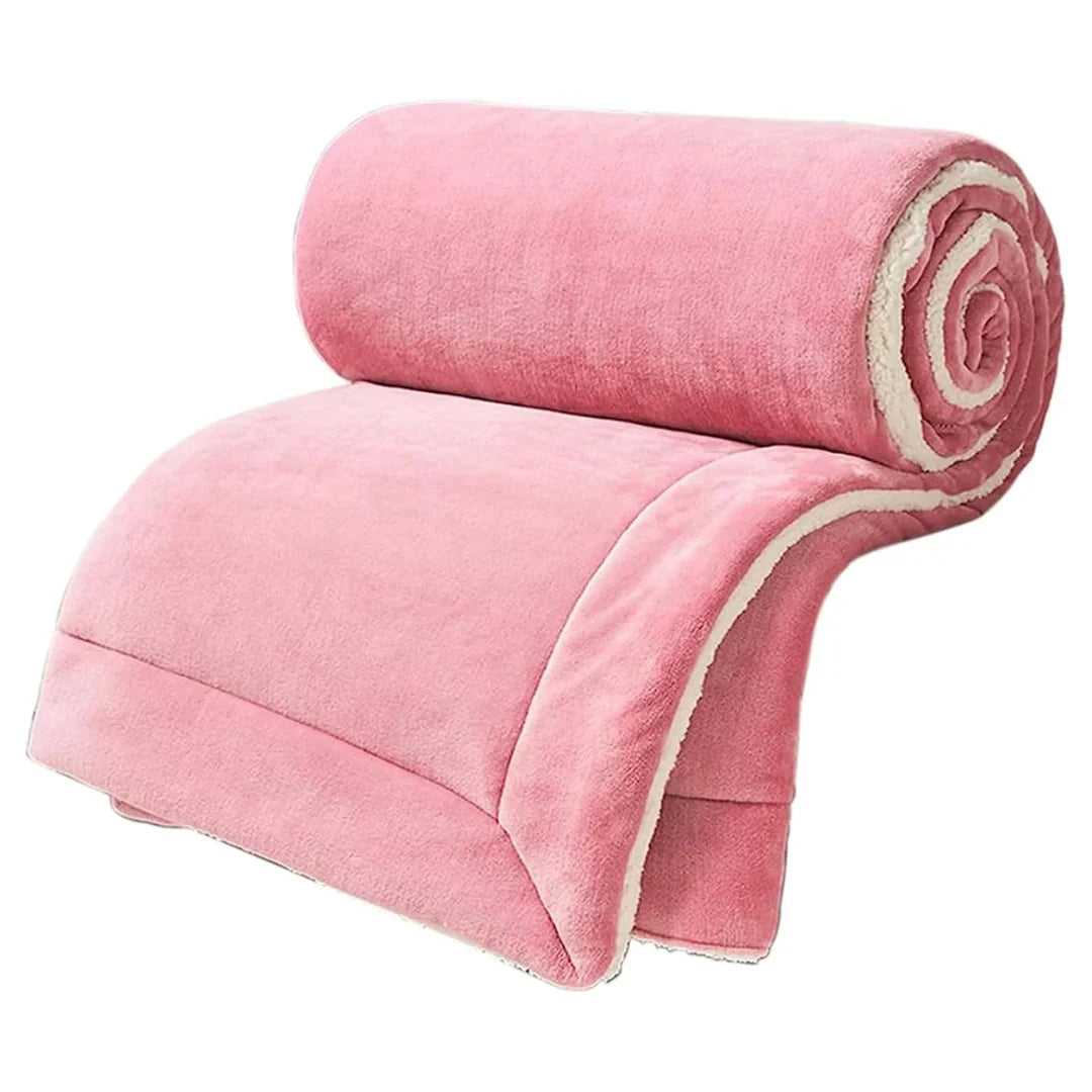 Cozy Sherpa Flannel Throw Blanket