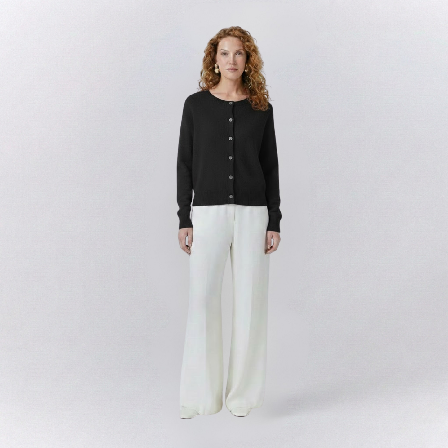 Isla Casual Fit Cardigan Sweater | Button Front Ribbed Sweater
