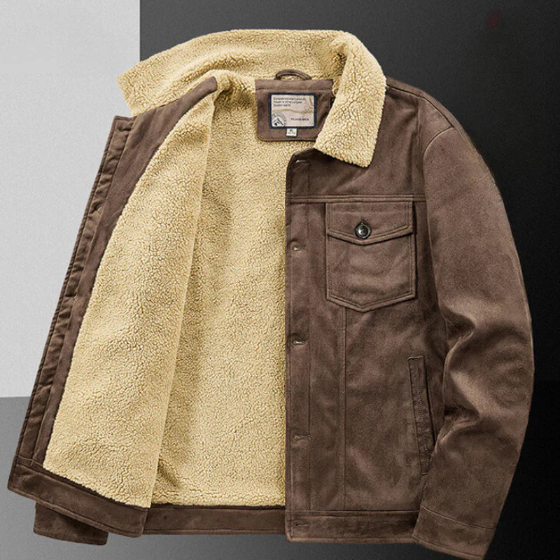 Luke  Regular Fit Sherpa Jacket | Collared Button Front Sherpa Jacket
