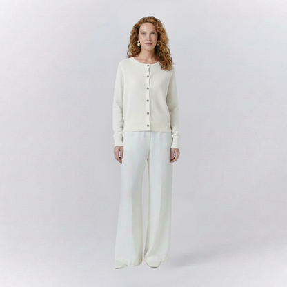 Isla Casual Fit Cardigan Sweater | Button Front Ribbed Sweater