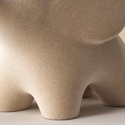 Modern Resin Elephant Figurine With Uplifted Trunk