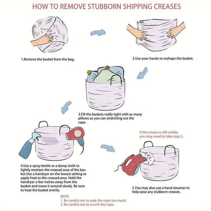 Minimalist Cotton Rope Laundry Basket With Sturdy Handles