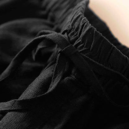 Relaxed Drawstring Shorts with Elegant Lace-Trimmed Hem